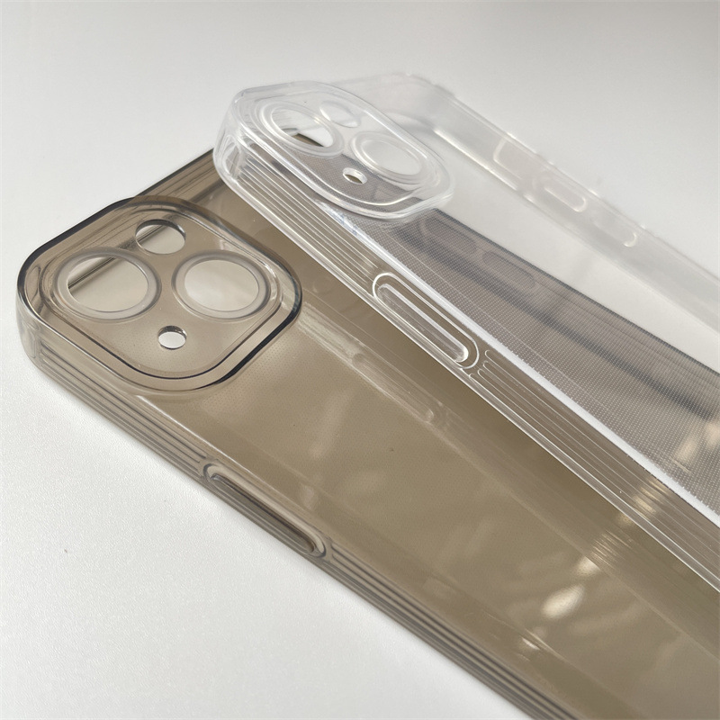 Angel Phone Stripe Anti-Drop Passend für 14 Pro Cat Eye Groove Bilderrahmen Transparente Hülle iPhone 13_voghion.com