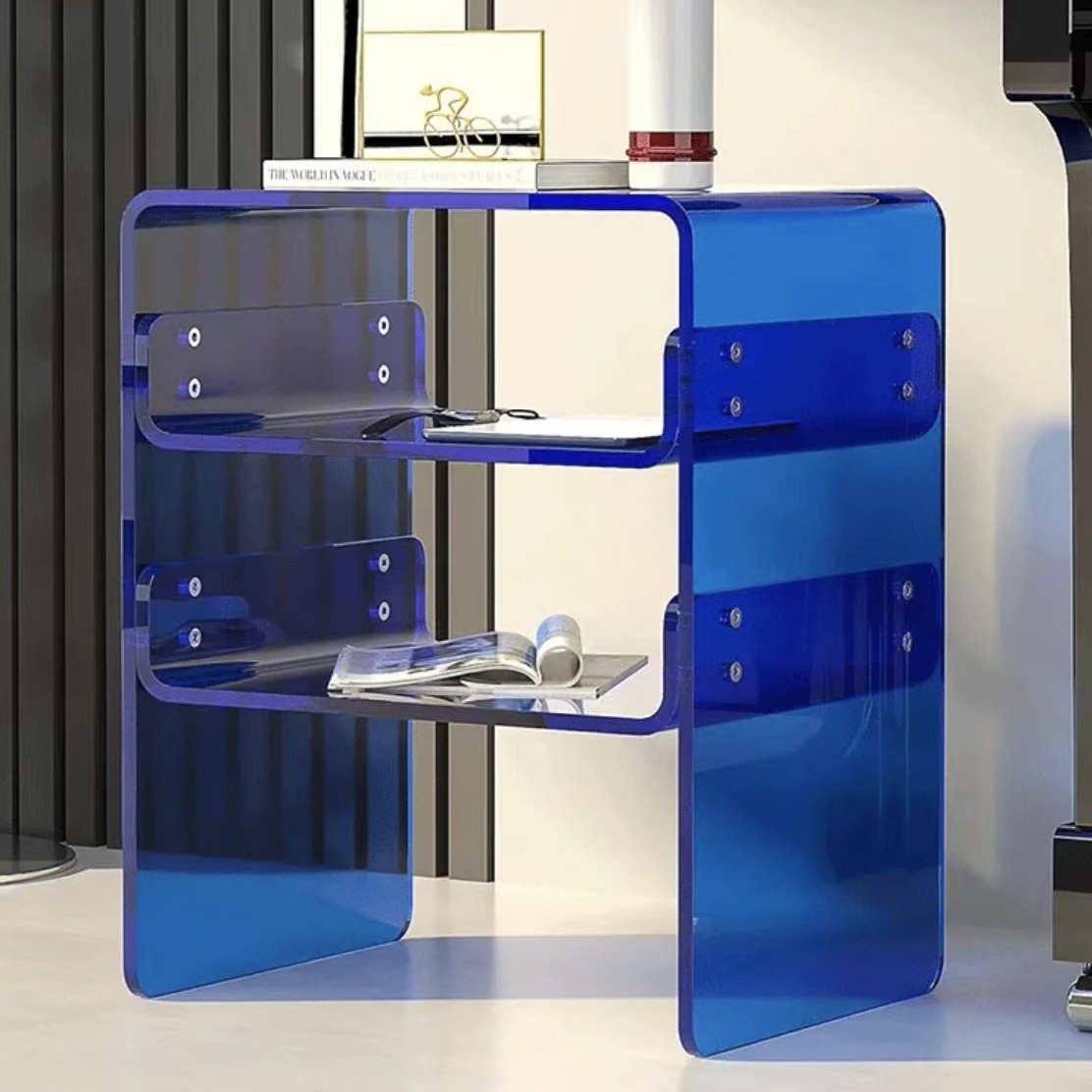 Acrylic nightstand for living room small apartment bedside transparent storage cabinet bedroom side table small table shelving unit
