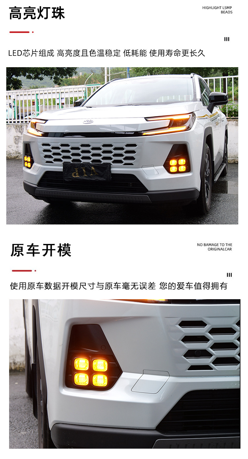 Suitable for 26-Year-Old Toyota Wildlander/Rav4 Fog Light Position Four-Eye Style Daytime Running Lights Turn Signal Modification Front Fog