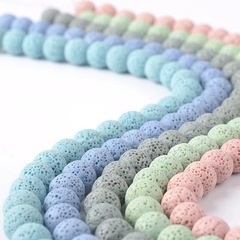 カラー火山石円珠精油香薫円珠火山石散珠diy手作りビーズアクセサリーメーカー