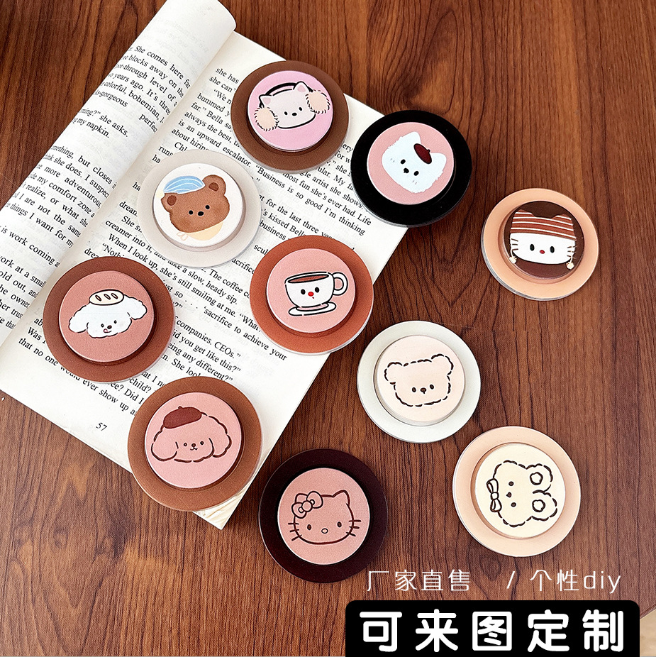 Cute cartoon KT cat line puppy can come to figure D magnetic air bag mobile phone bracket mobile phone case accessories all-match