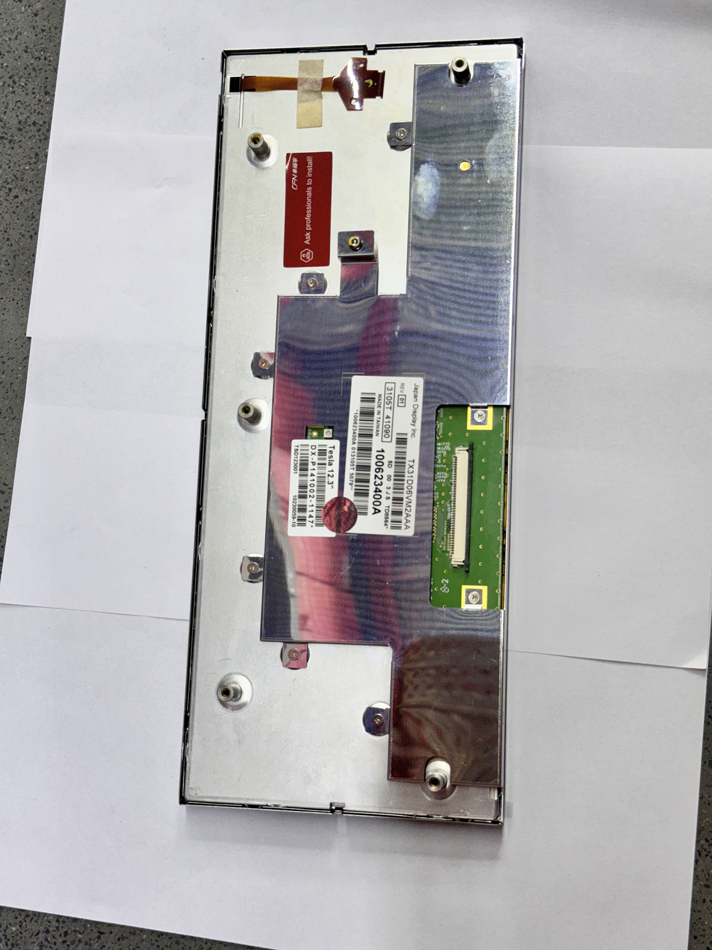 Suitable for Tesla Model S/X 12-21 generation electroplated instrument panel LCD screen 1039357-00-H