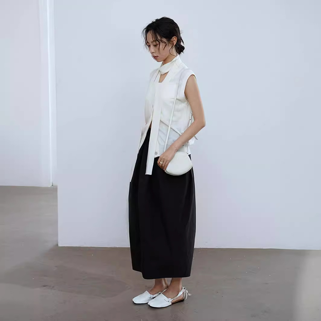 Love and Nancy Guangzhou Thirteen Lines Summer Original New Korean Elastic Waist O-Shaped Temperament Skirt 21036