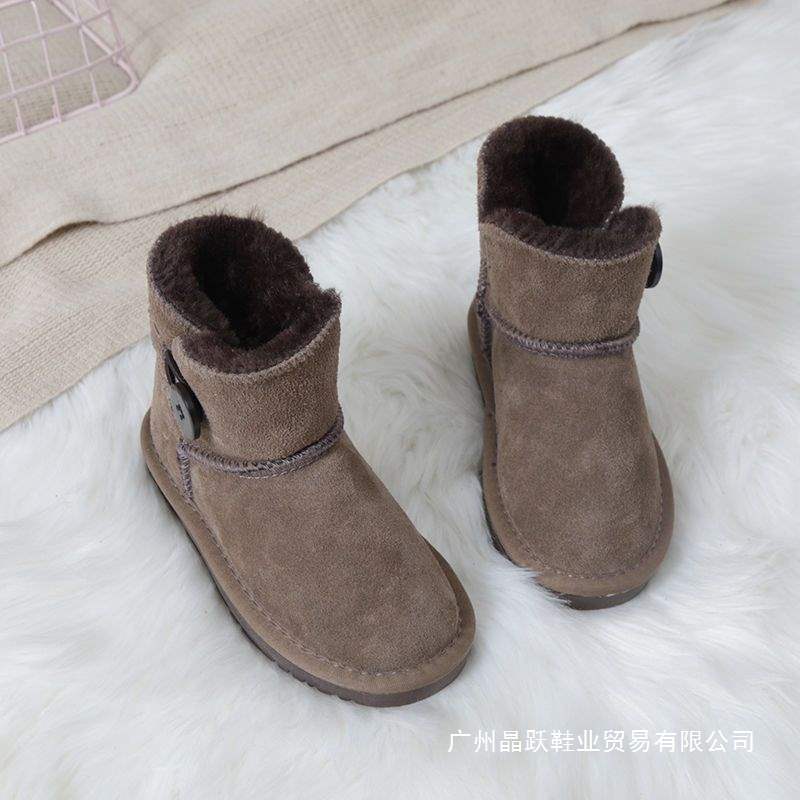 Children's Snow Boots Waterproof and Non-Slip Boys' Winter Boots Fleece-Lined All Year Round Medium-Sized Kidsren's Boots Kidsren's Shoes Cotton Boots