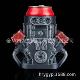 跨境机械朋克 V8 发动机罐架 工业风桌面饮料收纳架