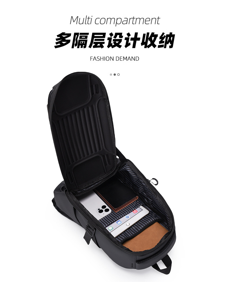 Wholesale hard-shell anti-collision computer bags, men's fashionable large-capacity backpacks, functional windproof and water-repellent travel backpacks undefined