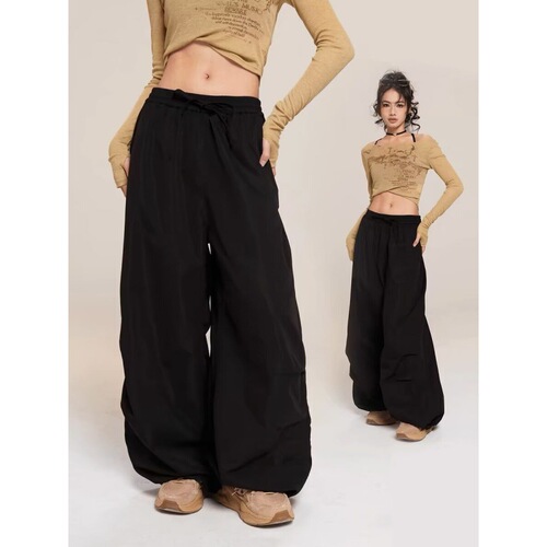 OREETA functional style thin breathable American overalls summer retro fashion brand paratrooper pants with leg casual pants for women