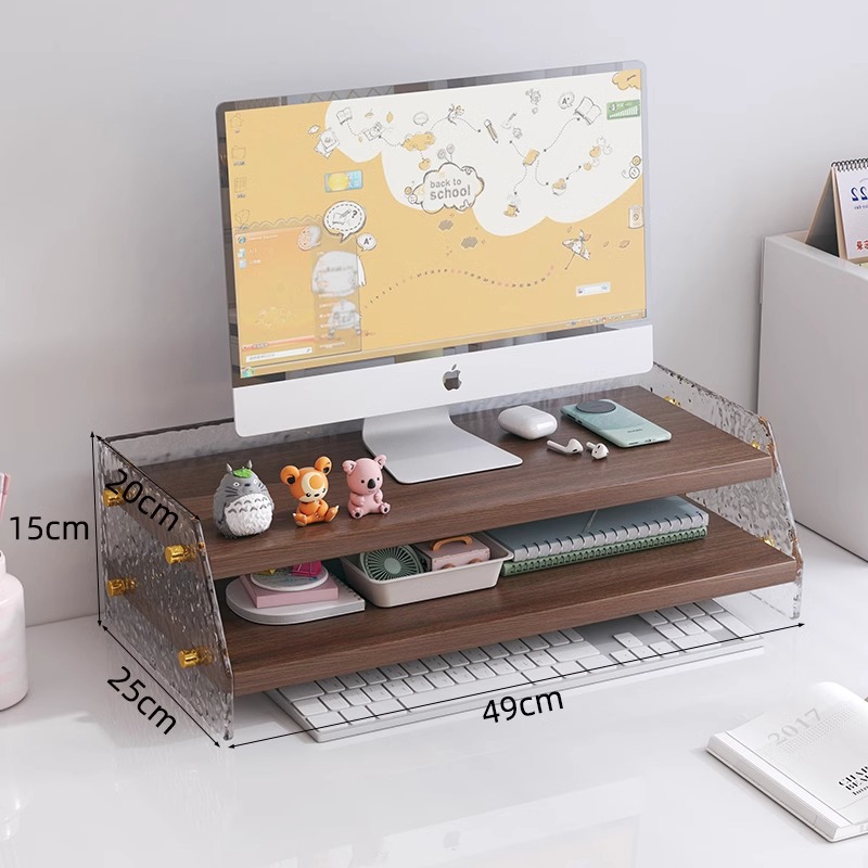 [스톤 패턴 사이드 패널] 49X25X15CM 화이트 월넛 컬러