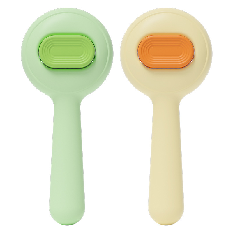 Nuevo botón grande transfronterizo peine autolimpiante para mascotas peine para perros peine para limpieza peine para mascotas peine para belleza peine para agujas suministros para mascotas