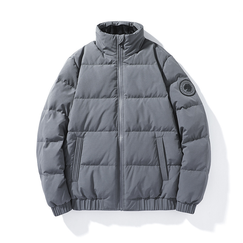 Chaqueta de collar vertical de invierno para hombres coreanos corto de tamaño grande joven L ~ 8XL chaqueta de abrigo de abrigo cálido y casual