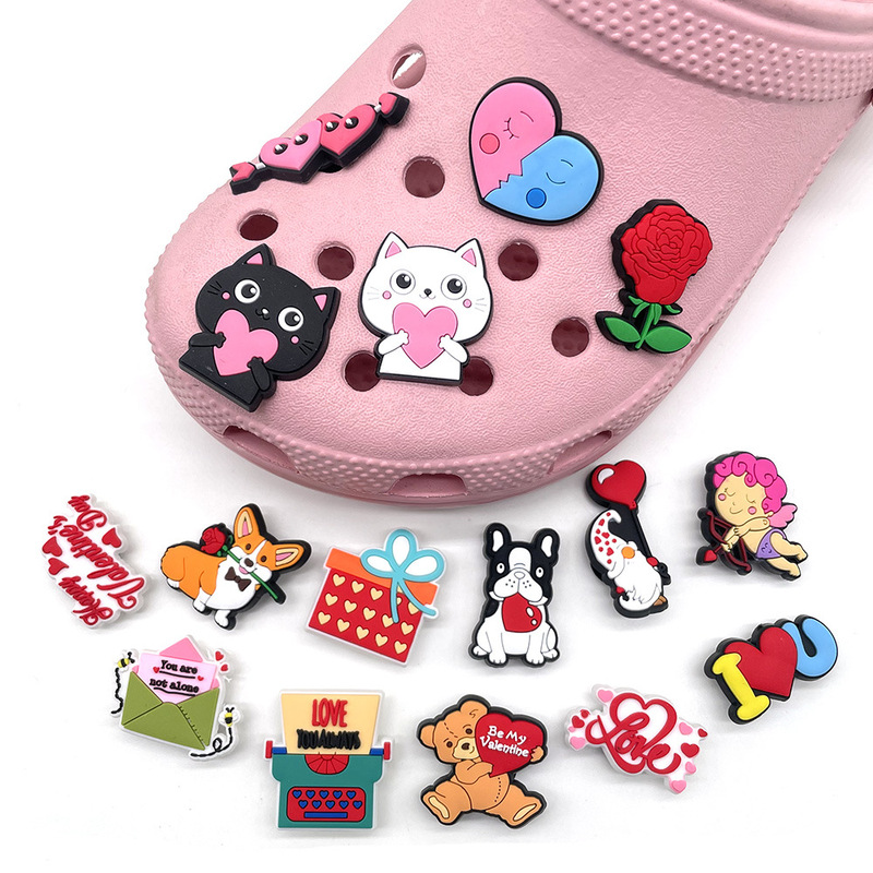 Valentine's Day Series Amazon Hole Shoes Shoes Flower Shoe Buckle croc Hole Shoes Accessories Buckle