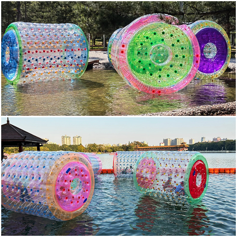 Bolas de tambor de agua inflables juguetes luminosos balón de paseo acuático parque infantil al aire libre barraca balón de yo-wave