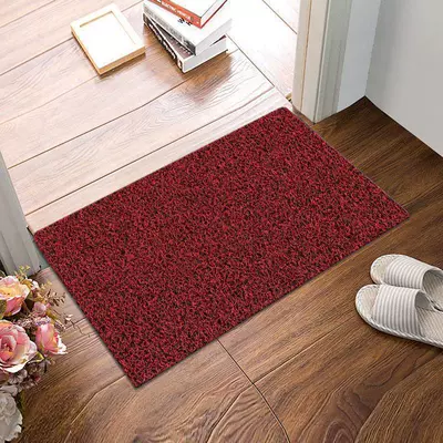 Silk ring floor mat carpet entrance entrance hall entrance mat can be cut non-slip waterproof car pvc mat (Avtomobil döşəmə paspasları) - thick-black-red-4060cm