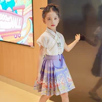 Летняя одежда Hanfu для девочек, детский комплект, юбка Mamian в древнем стиле, летний костюм династии Мин, новая полуюбка в национальном стиле 2025 года.