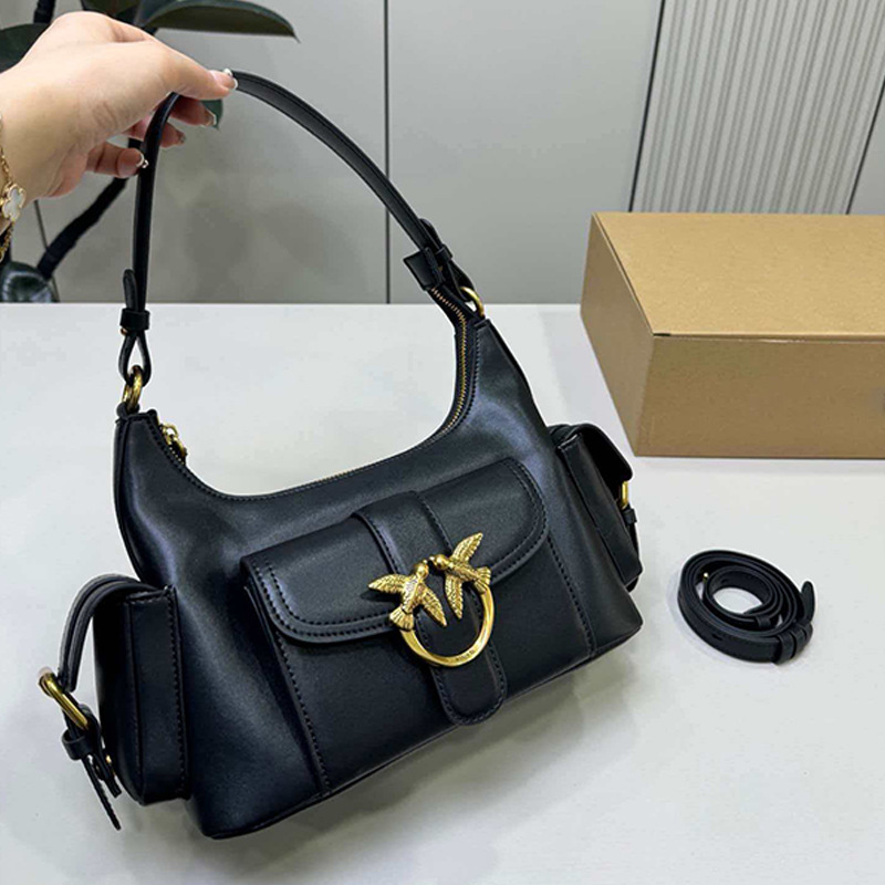 Pinko's New Swallow Bag, Large-Capacity Women's Commuter Bag, Matte Suede Cowhide Shoulder Bag, Cross-Body Underarm Bag for Women Pinko's New Swallow Bag, Large-Capacity Women's Commuter Bag, Matte Suede Cowhide Shoulder Bag, Cross-Body Underarm Bag for Women