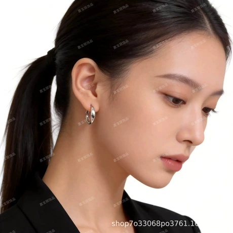 银色素圈耳环女冷淡风韩系ins网红耳圈高级感简约几何耳饰品耳钉