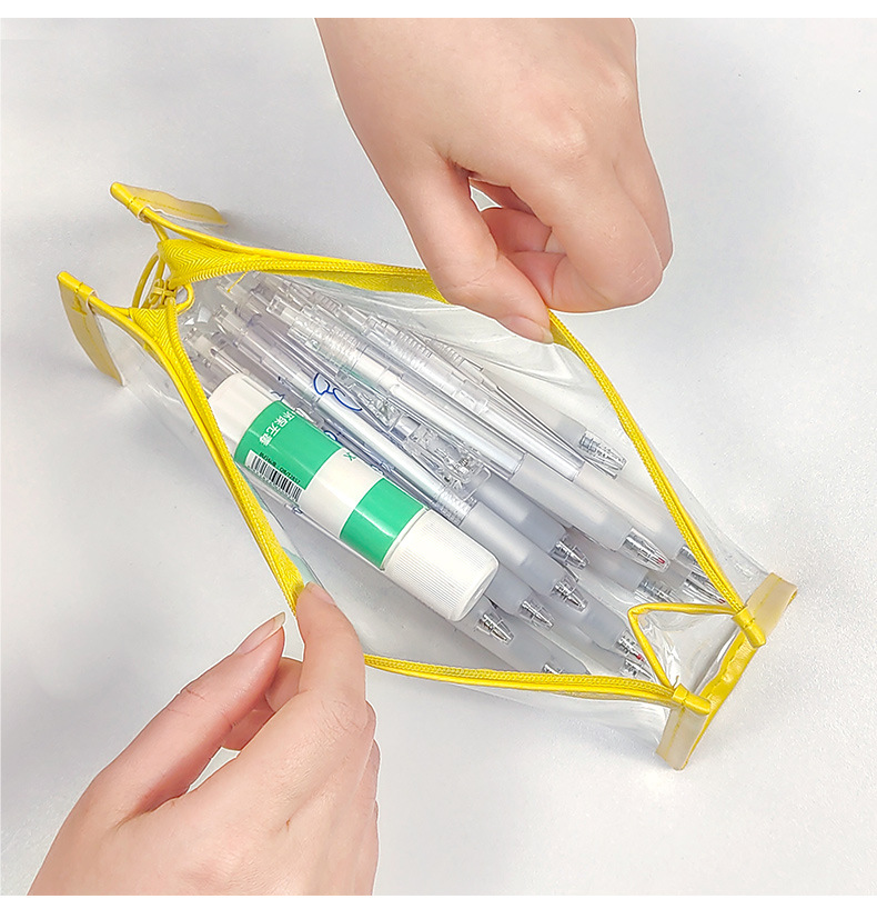 Einfache ins Mdchen Herz PVC Farbe transparente Aufbewahrungstaschepicture4