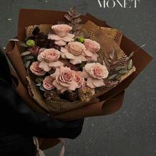 母亲节美拉德风卡布奇诺玫瑰生日花束鲜花速递同城深圳店