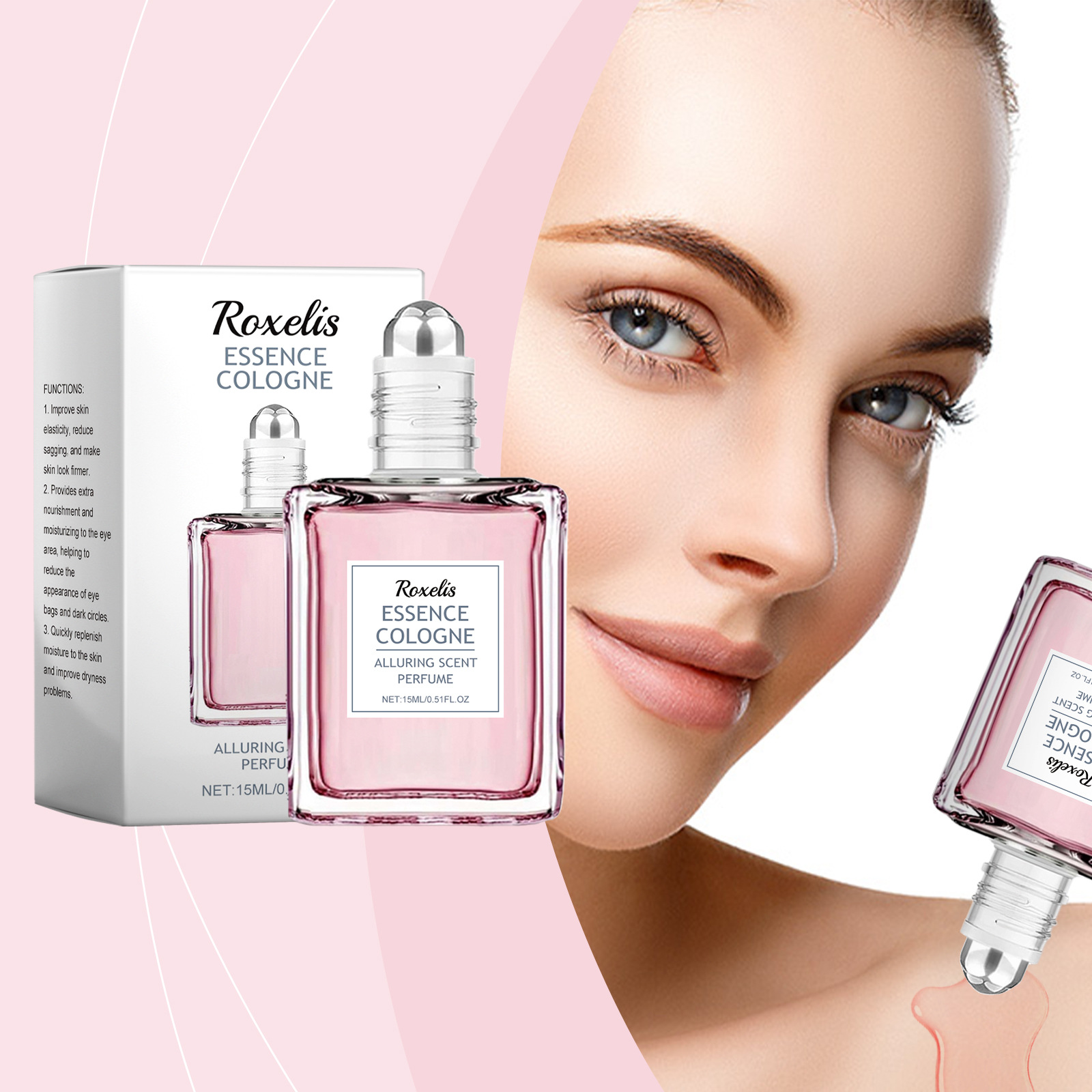Pink Rose Fragrance Essential Oil, Mild, Natural, Fresh Floral Fragrance, Portable, Long-Lasting Fragrance, Women's Eau De Toilette