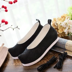 Arch shoe, Hanfu shoe, solid-colored national style ancient costume ancient style elegant stage film and television embroidered cloth shoe for women