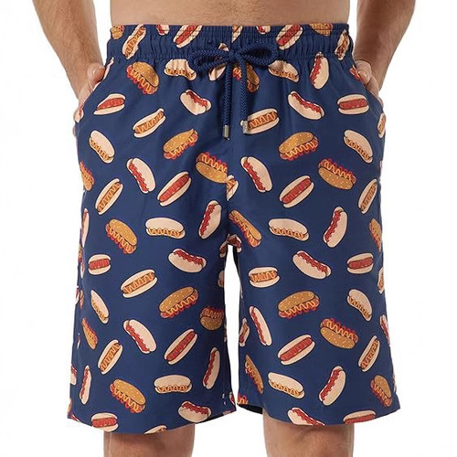 Digital print on all sides casual quick-drying beach shorts for men's summer wear for couples with pockets beach pants
