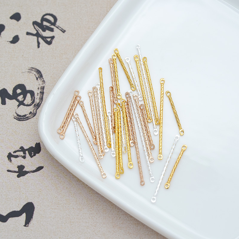 DIY double hole round rod batch flower ear stick double hanging pattern connecting rod eardrop jewelry material
