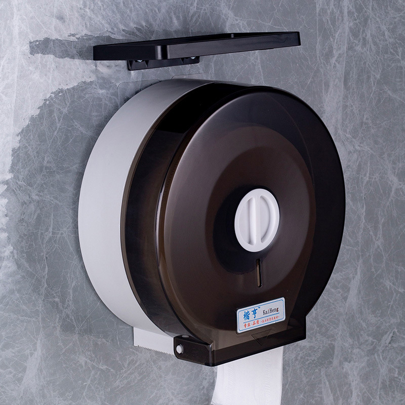 Caja de pañuelos de rollo grande Caja de papel de rollo de hotel Caja de papel de papel de baño de inodoro Caja de papel grande montada en la pared sin perforación