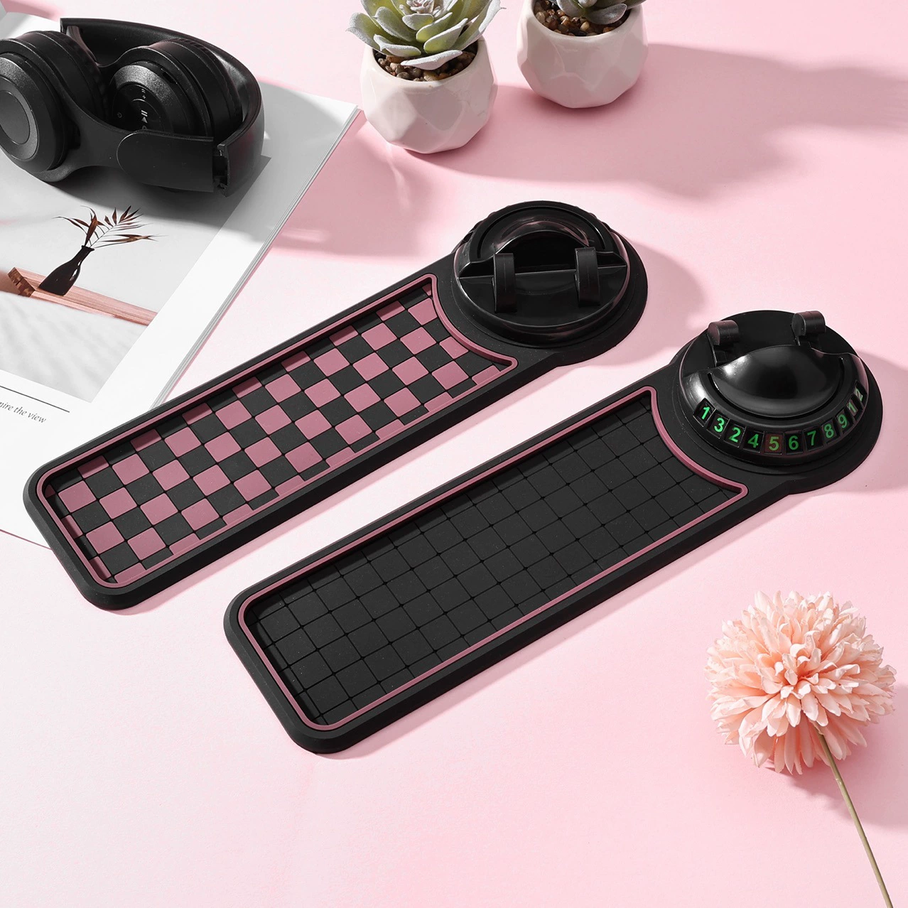 2025 новый автомобильный противоскользящий коврик для парковки номерного знака, украшение автомобиля, противоскользящий коврик для хранения