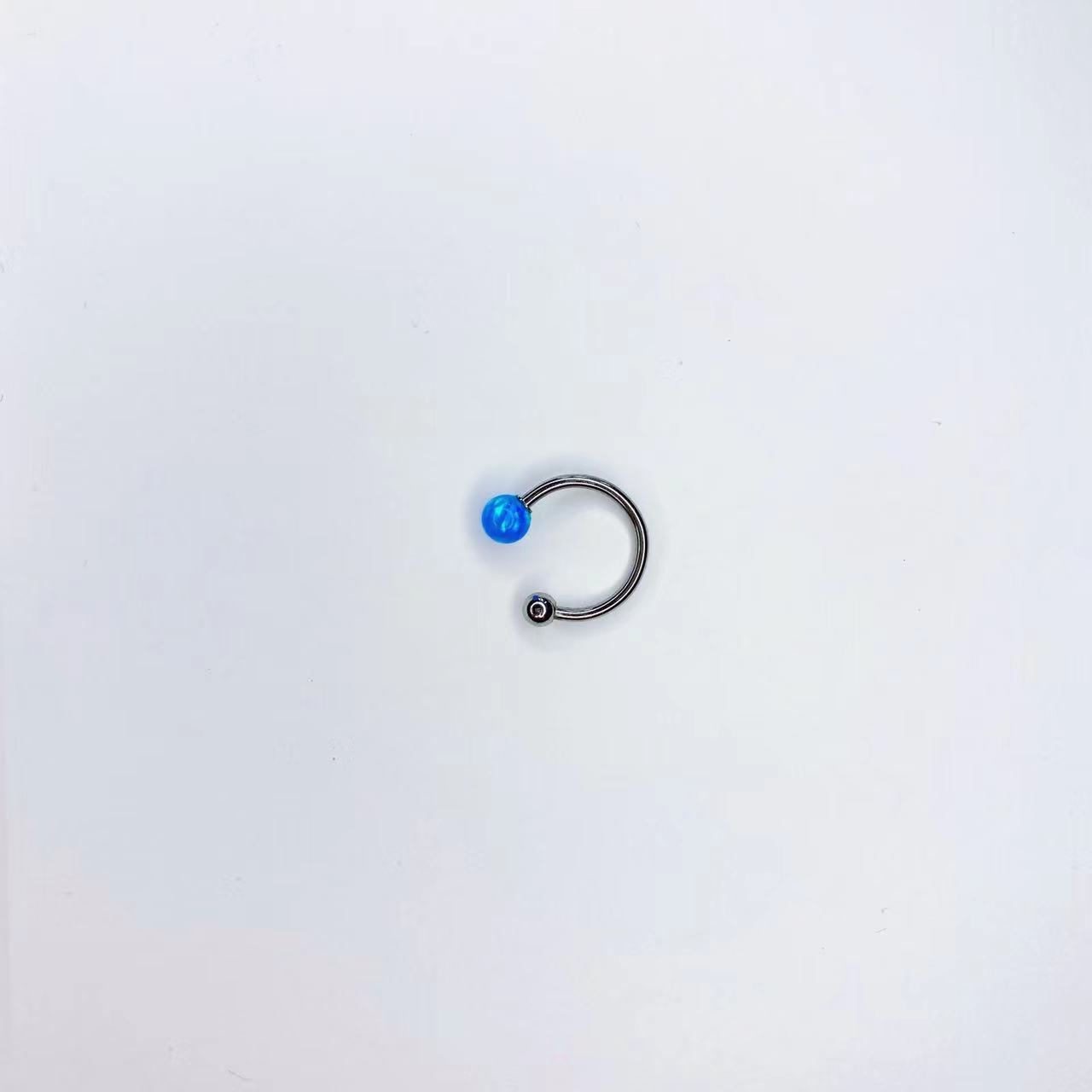 Opal Lip Ring Horseshoe Ring 316L Surgical Steel Lip Piercing Jewelry 12mm 1.2mm detail image 13