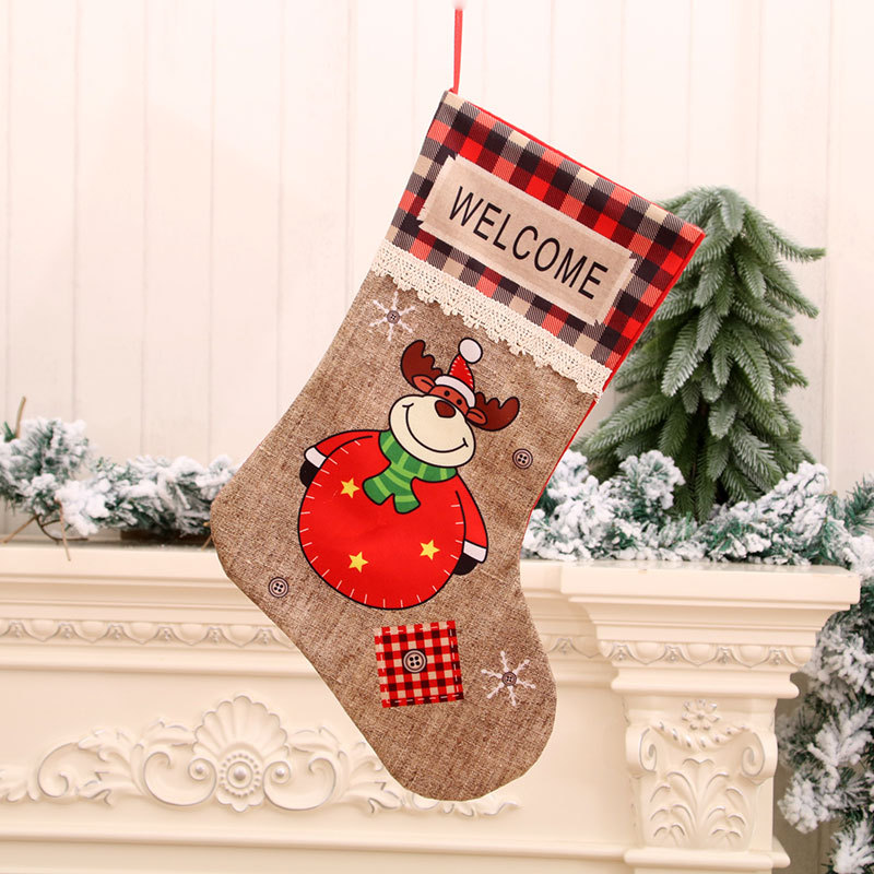 Nuevo paño de poliéster extra grande calcetines de Navidad suministros de decoración de Navidad regalo de Navidad bolsa de regalo de Navidad