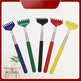 Retractable Seven-Tooth Tickle Rake for Foreign Trade Cross-Border Logo Color Paint Stainless Steel Tickle Rake