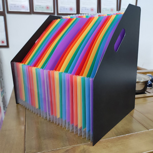 37 grid oblique mouth three-side seal organ bag pp classification folder office storage desktop vertical organ clip wholesale