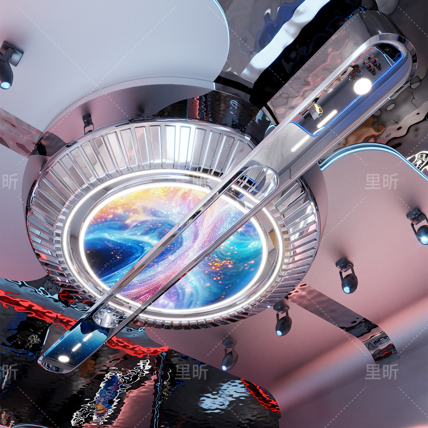 Módulo de modelado de espejo ktv lámpara hotel bar sala de juegos de Internet café techo ilusión módulo de fondo de luz