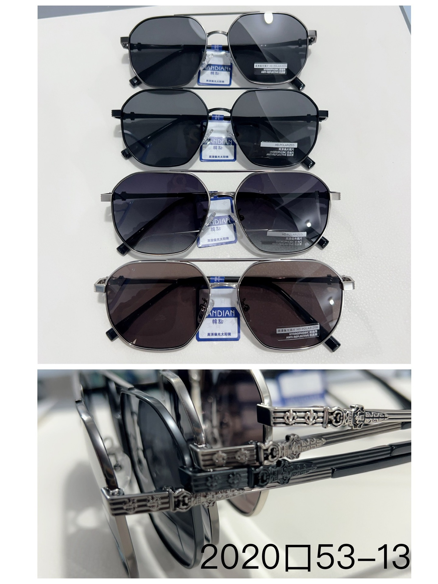 Premium! Men's TAC thickened polarized anti-UV kick-off sunglasses equipped with prescription lenses and fine engraved combination leg sunglasses