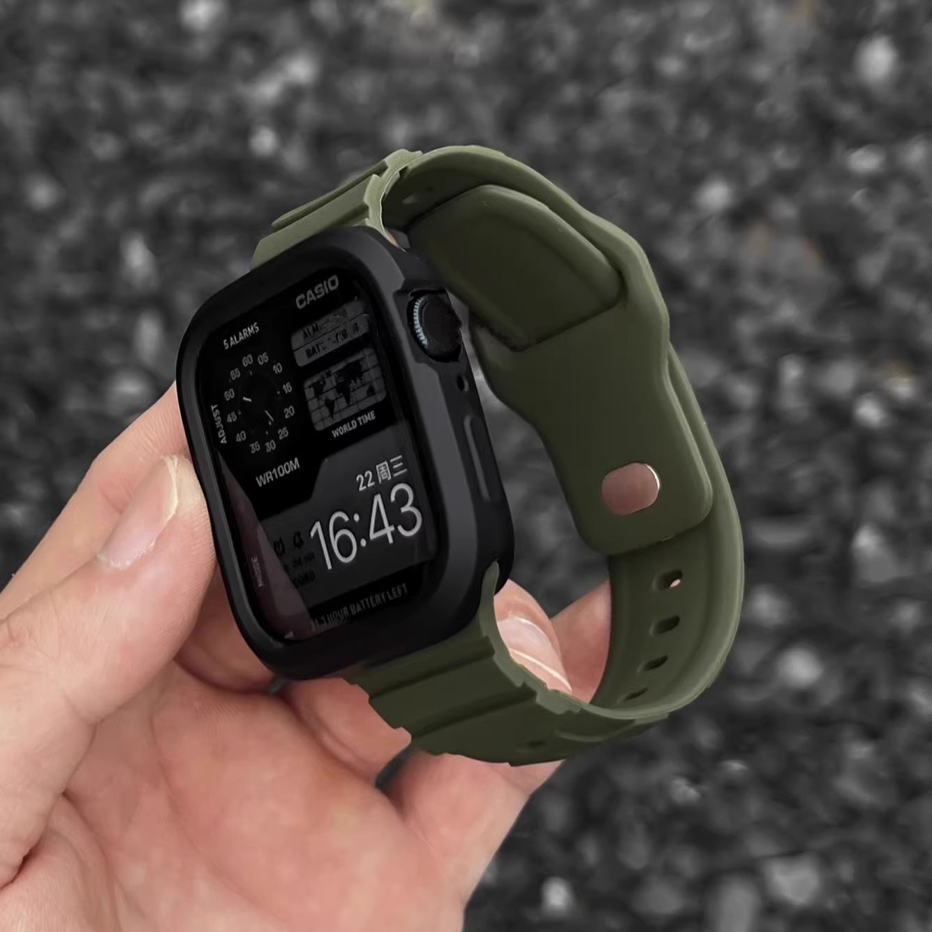 Original personality tire pattern silicone for Apple Watch with Apple Watch456 iwatch S7S8S9