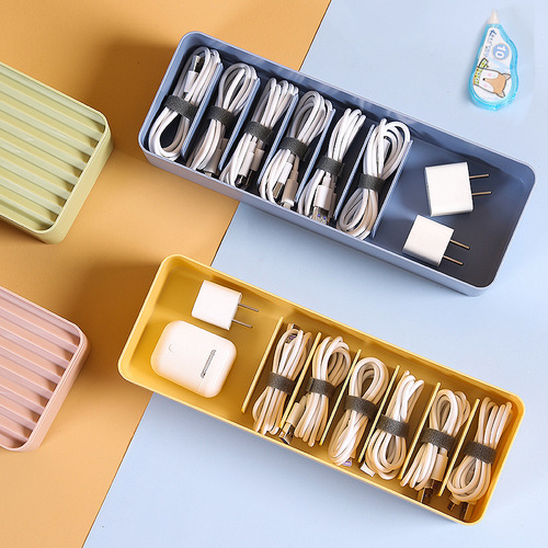 Desk cable organizer dustproof cable management box hub organizer cable tidy box phone charger cable earphone power cord holder