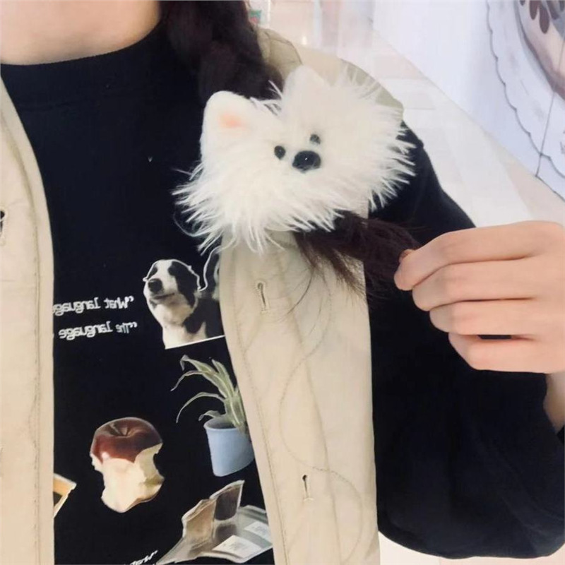 ウエストハイランドヘアクリップ、かわいいぬいぐるみ子犬、ポメラニアン、サモエド、前髪クリップ、サイドクリップ、BBクリップ|undefined
