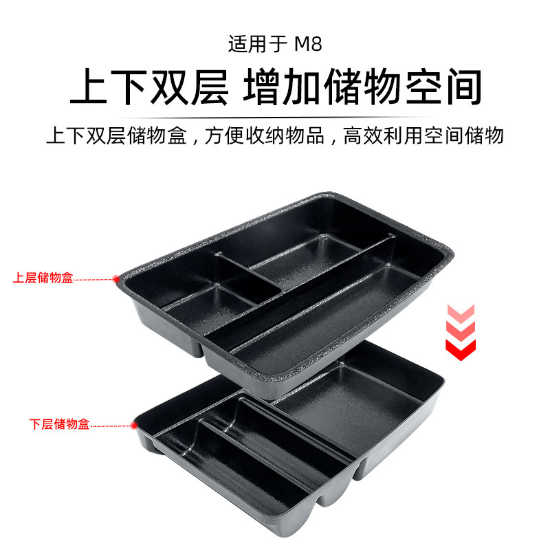 问界M8六座后备箱底层收纳盒尾箱车载ABS暗格储物盒内饰改装配件|undefined