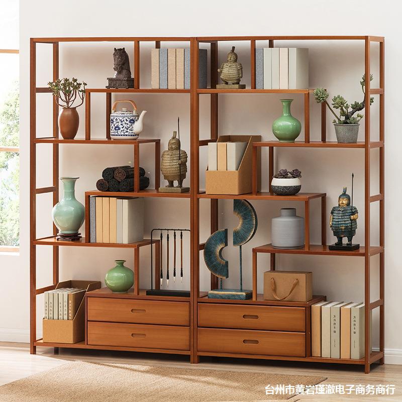 간단한 책장 선반 보관 랙 골동품 랙 거실 다층 바닥 꽃 랙 파티션 사무실 디스플레이 랙