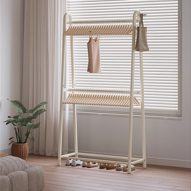 Percha de sombrero percha de ropa de piso para dormitorios caseros percha de ropa de aire de doble capa percha de ropa de aire simple percha de ropa interior