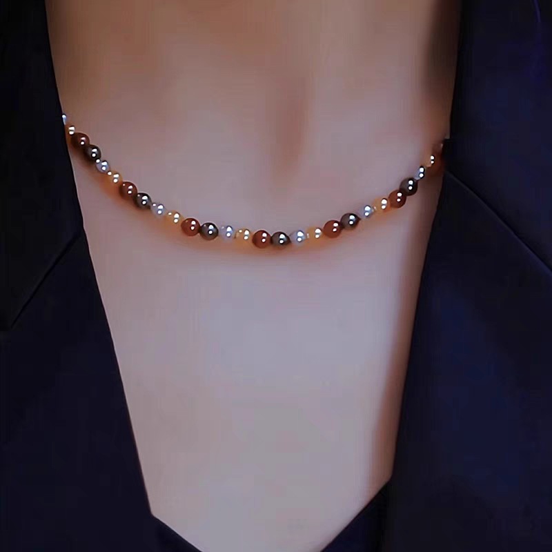 Elegante collana di perle da donna catenina versatile alla moda_voghion.com