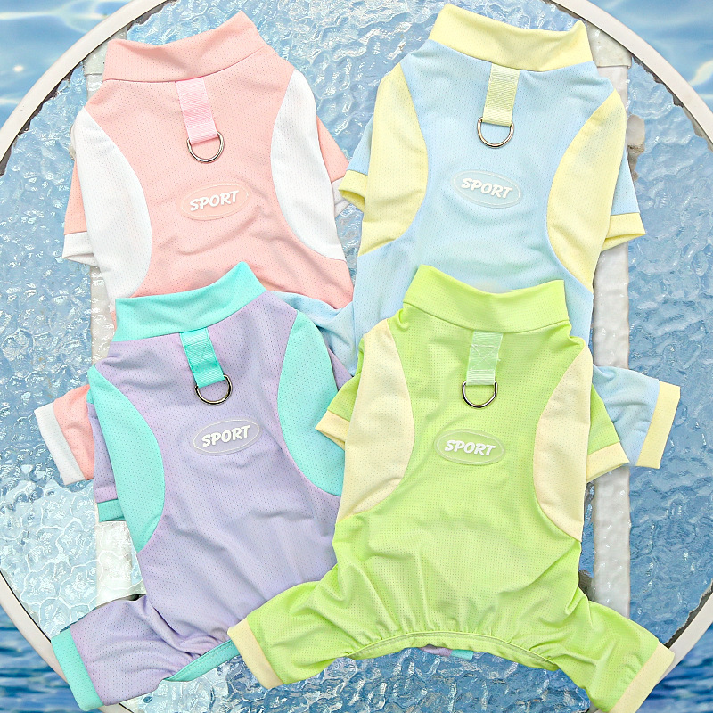 Four-legged clothes spring and summer big dog supplies cat ice silk cool feeling cat vest sunscreen dog clothes pet clothes