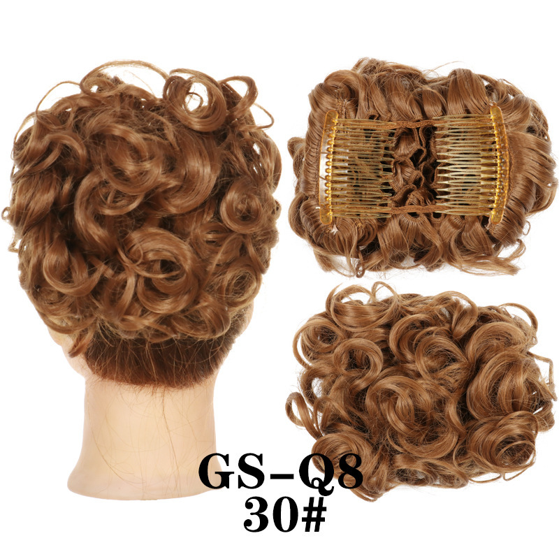 Transfronterizos europeos y estadounidenses rizos brotes de cabello al por mayor mujeres rizos ondas chinas retro flores brotes de caballo cabello de pino peluca