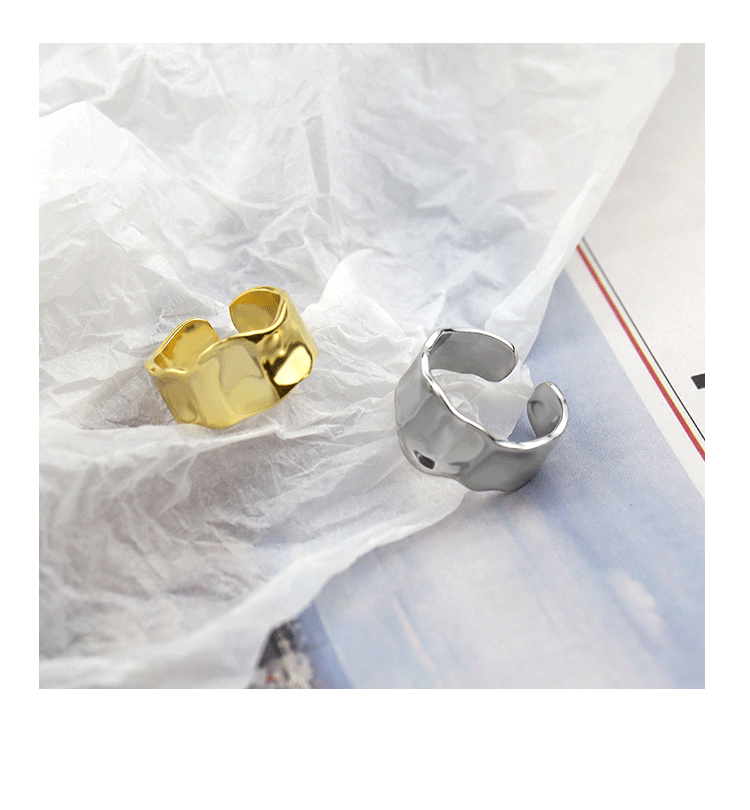 European and American fashion ring new irregular concave open ringpicture5