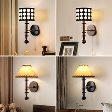法式壁灯床头灯卧室客厅壁炉楼梯灯复古中古美式新中式带开关灯具