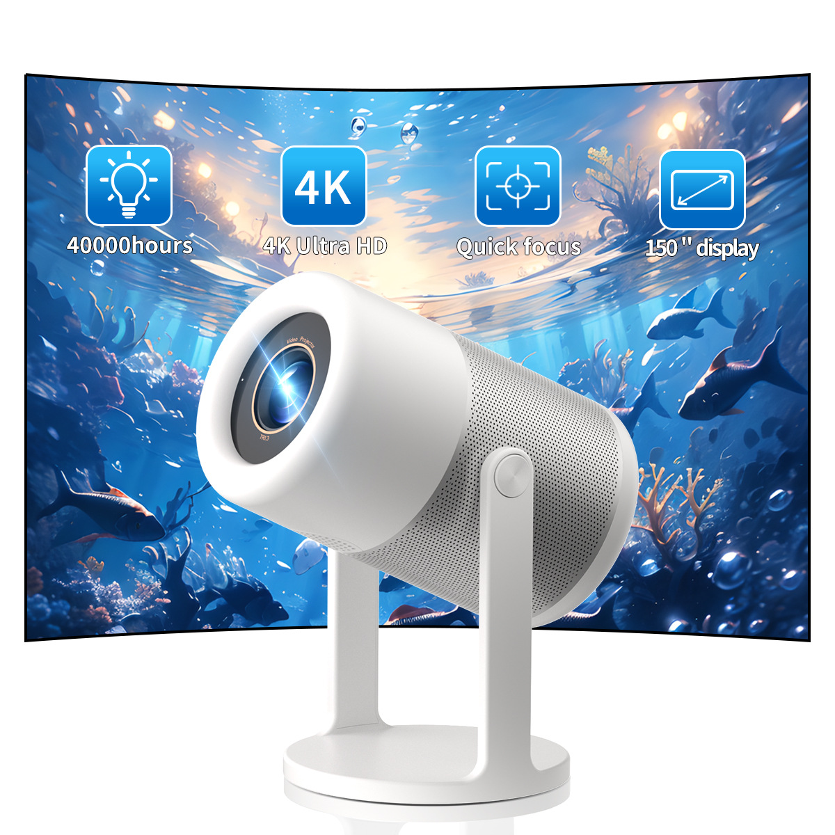 Cross-Border J1 Projector Android 4K High-Definition Wireless Same-Screen Hy300 Home Outdoor Portable Projector