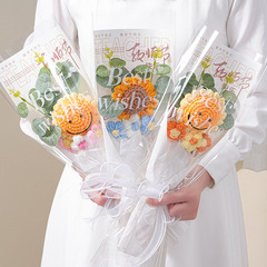 教师节礼物向日葵成品花束送女老师幼儿园编织手工毛线花创意礼品