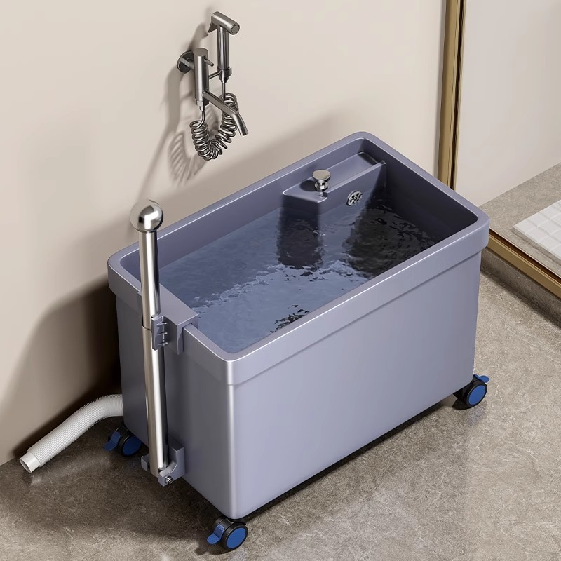 手すり付きモッププール、床置き式可動モッププール、家庭用バルコニーモップ洗浄プール、トイレ床置きシンク|undefined