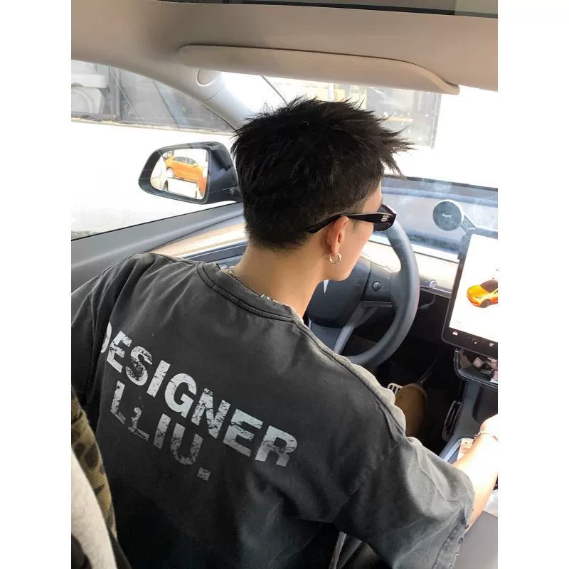 Американская высококачественная хлопковая футболка с коротким рукавом для мужчин, летняя оверсайз, модная уличная повседневная майка с половиной рукава