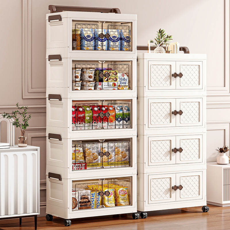 No-installation storage cabinet, shelf cabinet, household plastic folding children's wardrobe, snack toy clothing storage cabinet